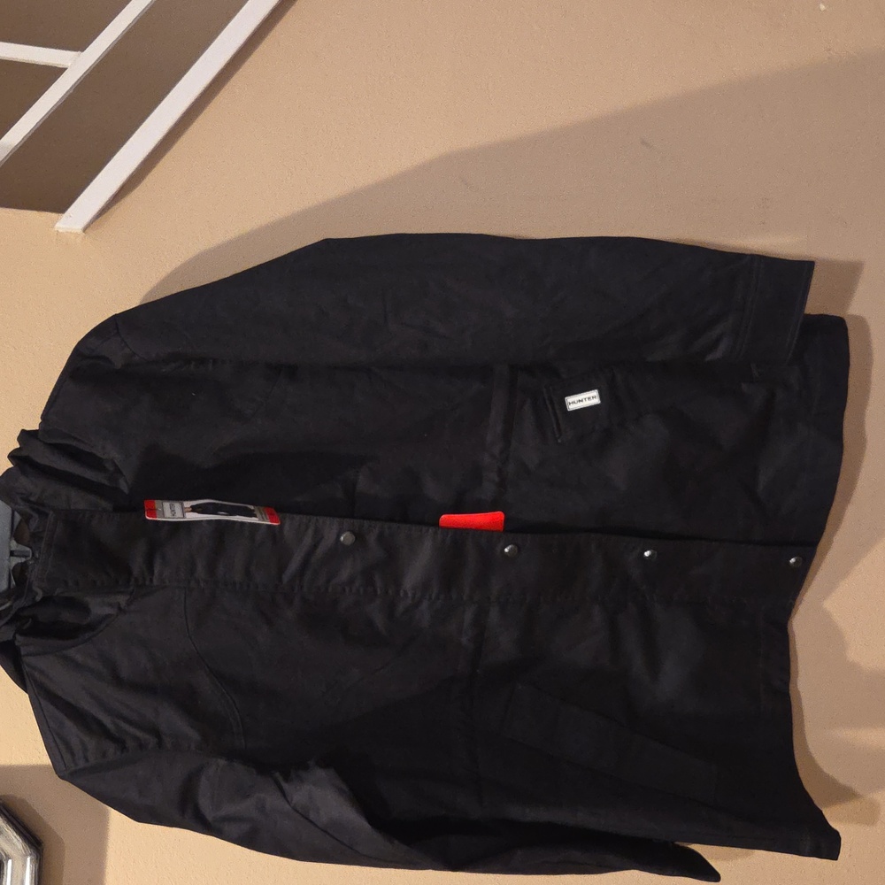 Hunter Red Hooded Rain Jacket